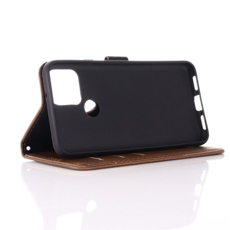 Kožené Pouzdro Folio Na Google Pixel 5 Flipové Pouzdro Retro Umělá Kůže