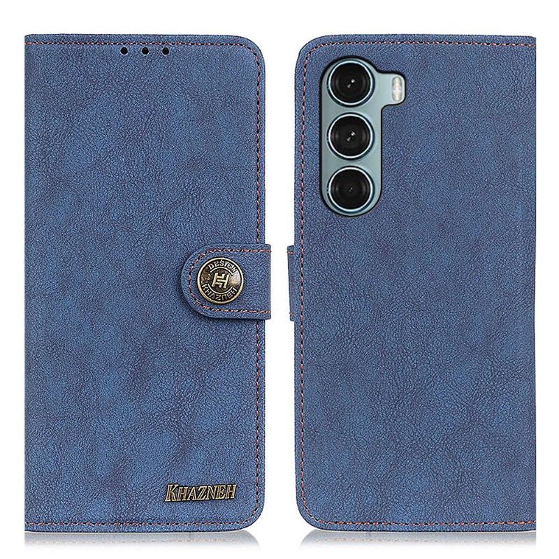 Flipové Pouzdro Na Motorola Moto G200 5G Khazneh Retro Kožený Efekt