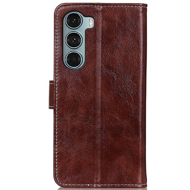 Flipové Pouzdro Na Motorola Moto G200 5G Prošívání S Luxusním Koženým Efektem