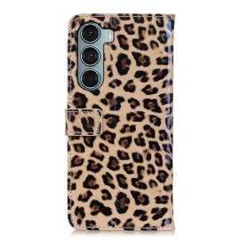 Flipové Pouzdro Na Motorola Moto G200 5G Styl Leoparda Z Umělé Kůže