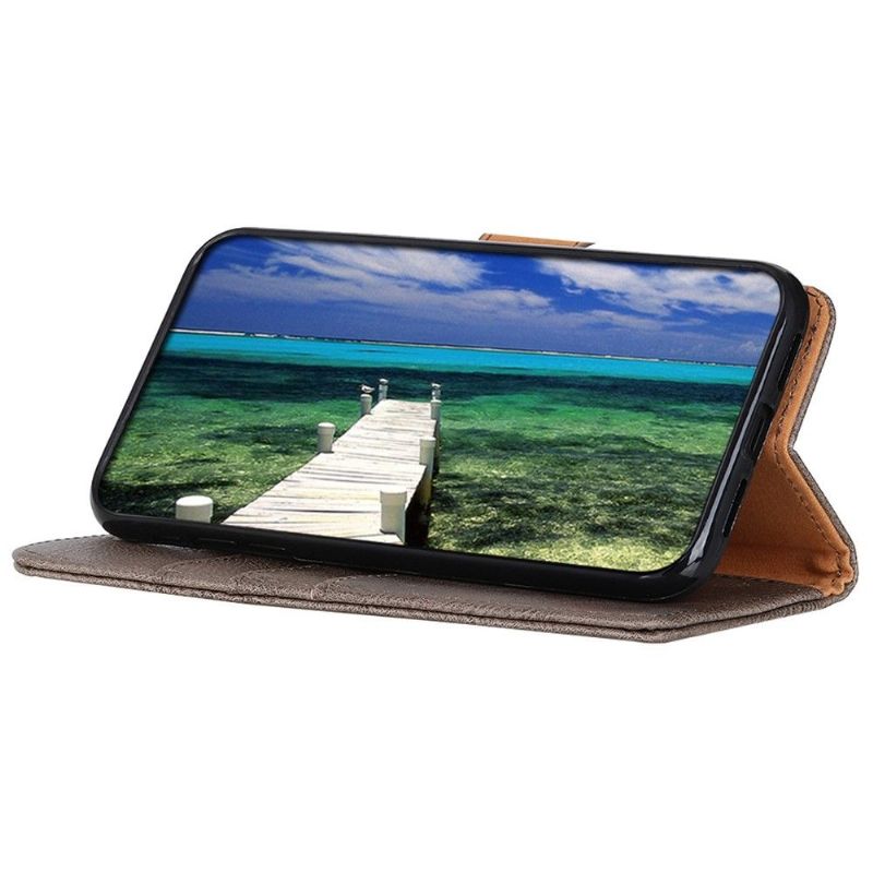 Kožené Pouzdro Na Motorola Moto G200 5G Držák Karet Z Umělé Kůže Khazneh