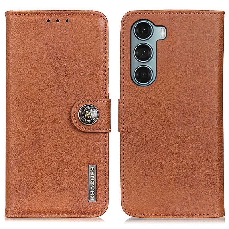 Kožené Pouzdro Na Motorola Moto G200 5G Držák Karet Z Umělé Kůže Khazneh