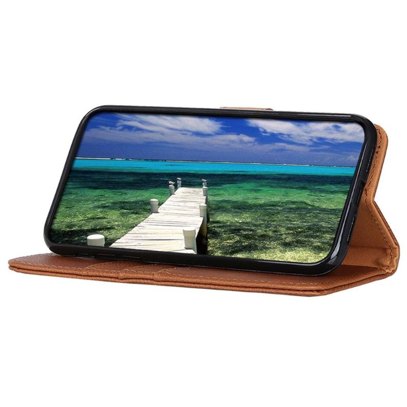 Kožené Pouzdro Na Motorola Moto G200 5G Držák Karet Z Umělé Kůže Khazneh