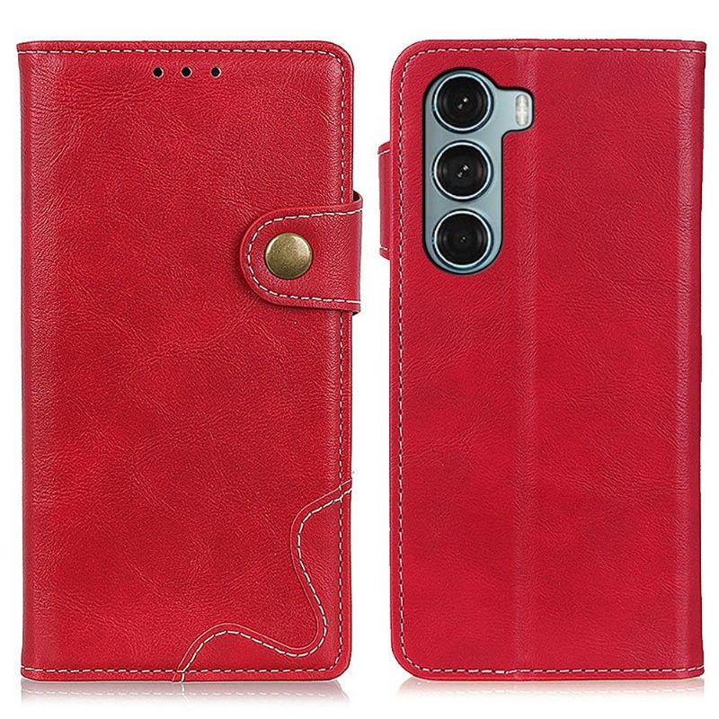 Kožené Pouzdro Na Motorola Moto G200 5G Odkryté Švy Ve Tvaru S