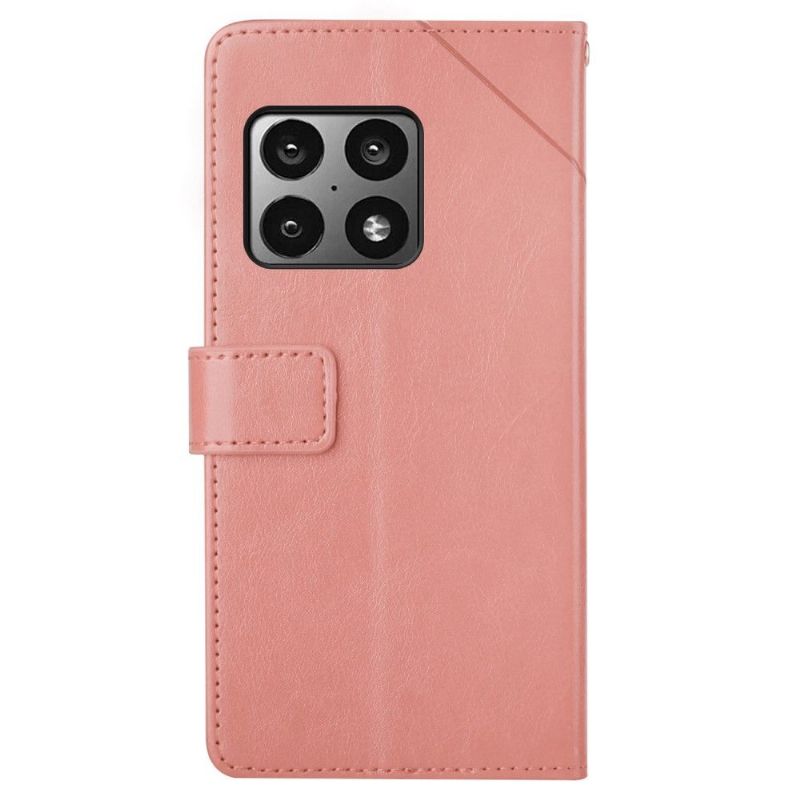 Flipové Pouzdro Na OnePlus 10 Pro Kožený Efekt Čar Y