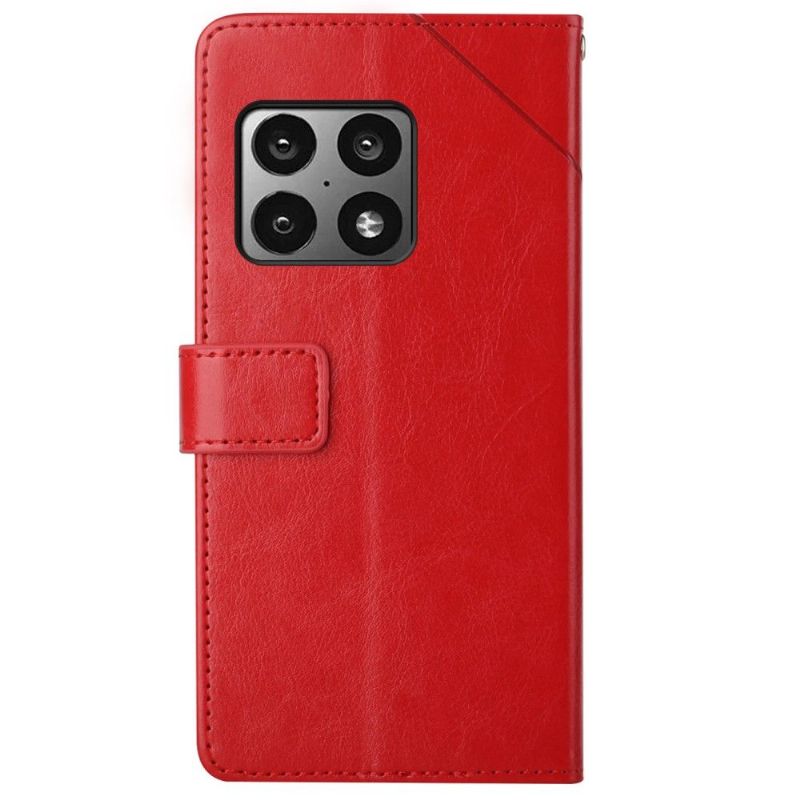 Flipové Pouzdro Na OnePlus 10 Pro Kožený Efekt Čar Y