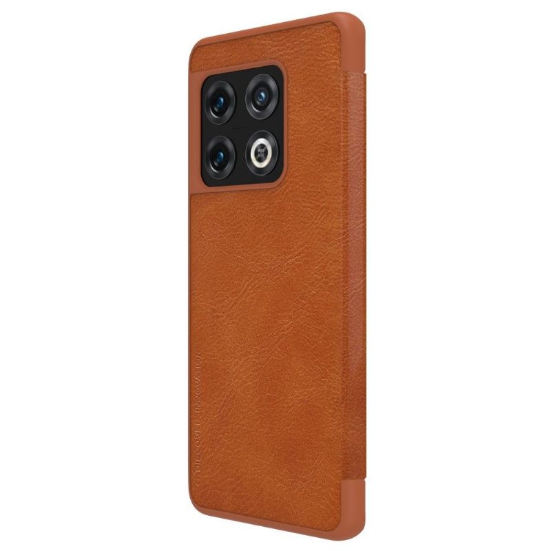 Flipové Pouzdro Na OnePlus 10 Pro Kožený Efekt Řady Qin