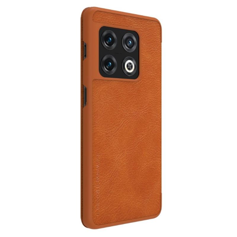 Flipové Pouzdro Na OnePlus 10 Pro Kožený Efekt Řady Qin