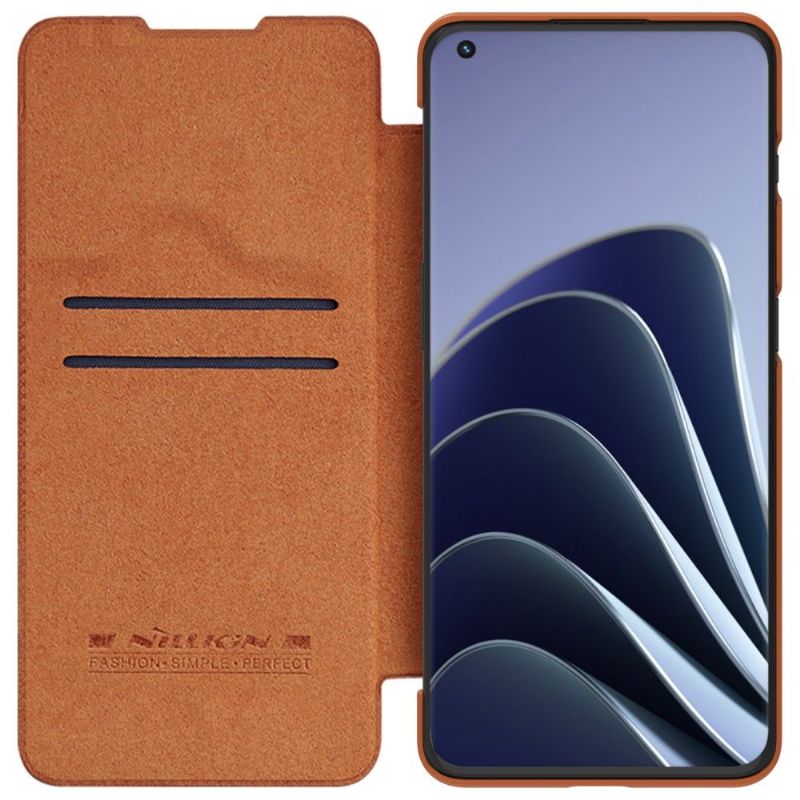 Flipové Pouzdro Na OnePlus 10 Pro Kožený Efekt Řady Qin