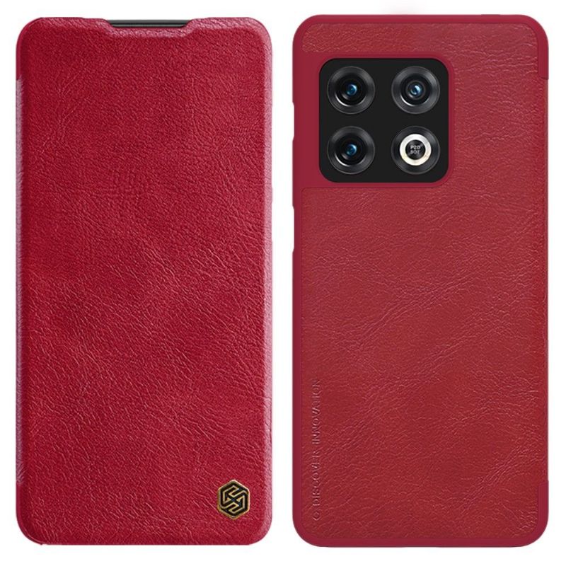 Flipové Pouzdro Na OnePlus 10 Pro Kožený Efekt Řady Qin
