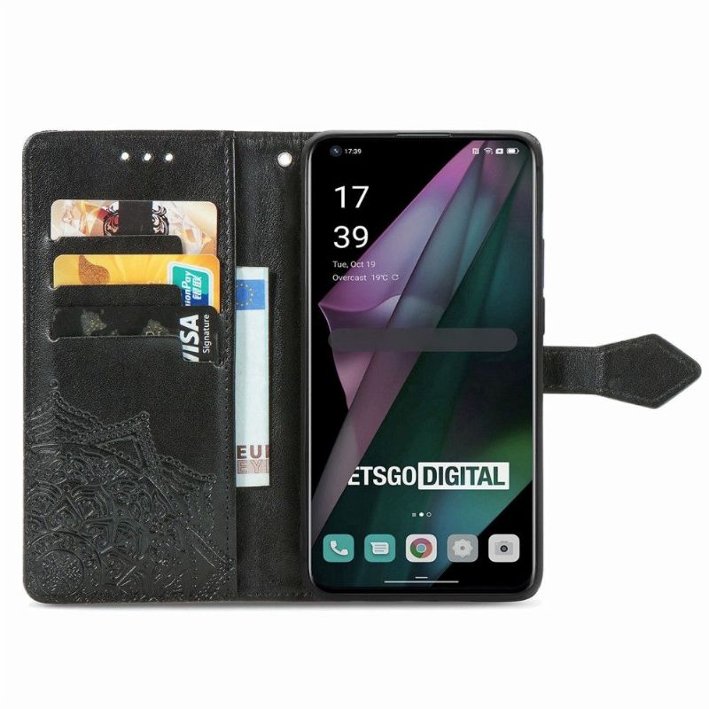 Flipové Pouzdro Na OnePlus 10 Pro Reliéfní Mandala