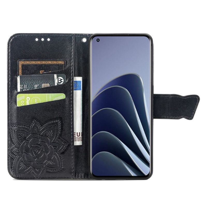 Flipové Pouzdro Na OnePlus 10 Pro Reliéfní Motýl