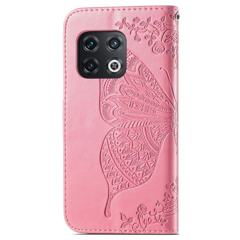 Flipové Pouzdro Na OnePlus 10 Pro Reliéfní Motýl