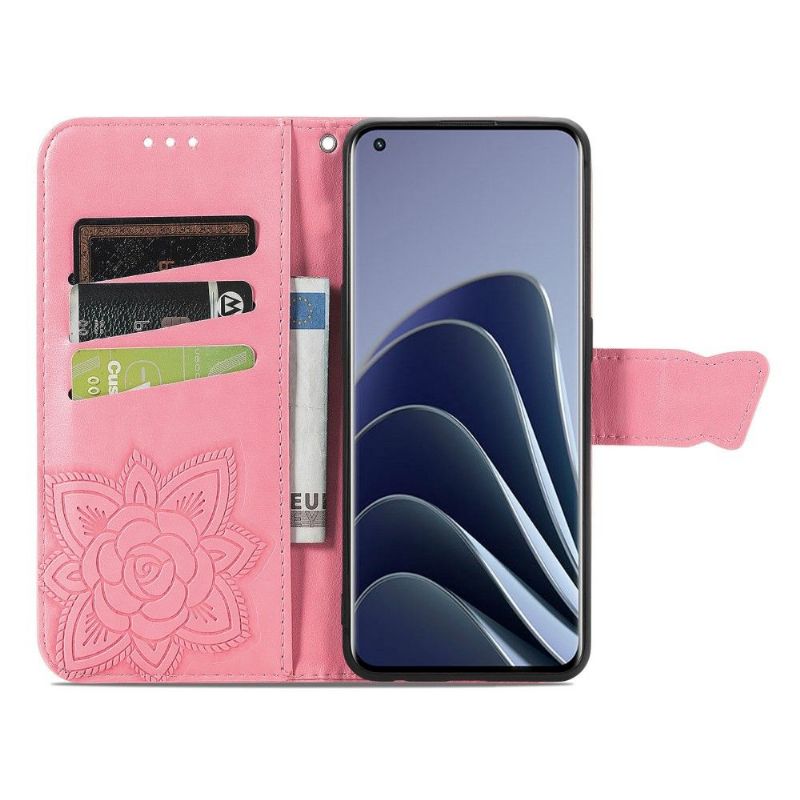 Flipové Pouzdro Na OnePlus 10 Pro Reliéfní Motýl