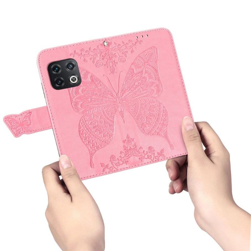 Flipové Pouzdro Na OnePlus 10 Pro Reliéfní Motýl