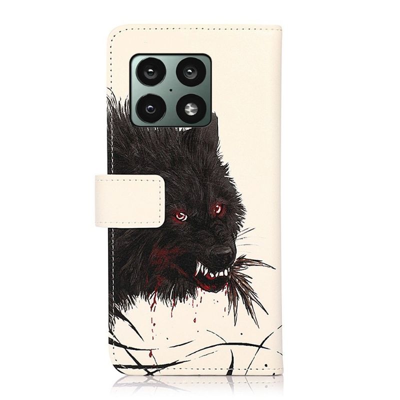 Flipové Pouzdro Na OnePlus 10 Pro Černý Divoký Vlk