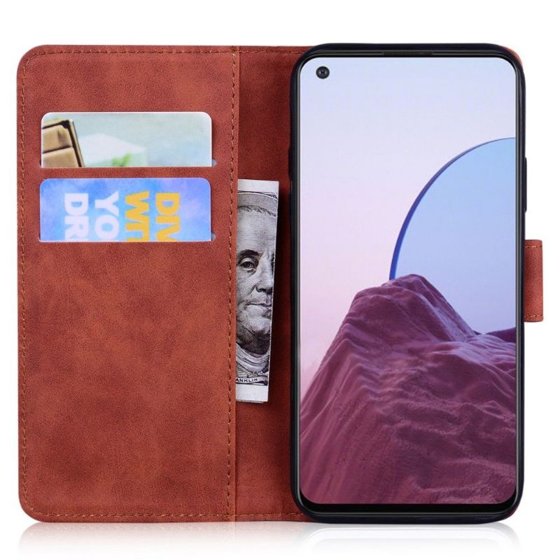 Kožené Pouzdro Folio Na OnePlus 10 Pro Reliéfní Tygr