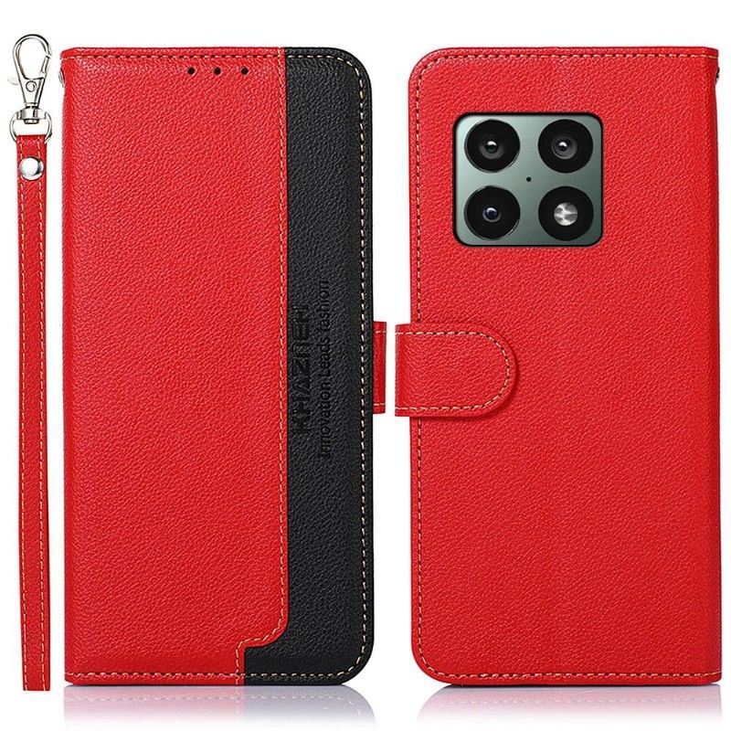 Kožené Pouzdro Na OnePlus 10 Pro Khazneh Odkryté Švy