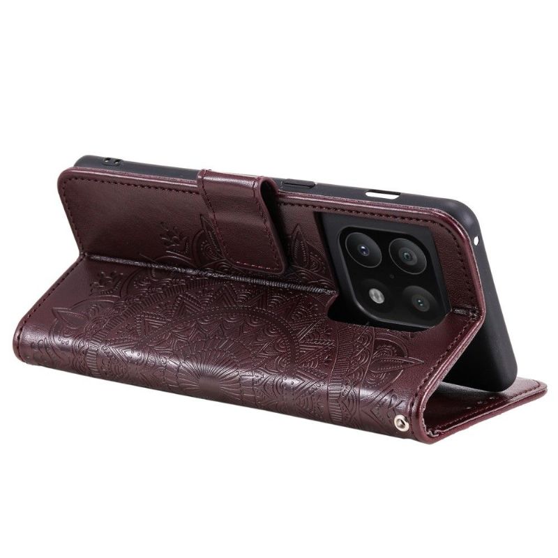Kožené Pouzdro Na OnePlus 10 Pro Sluneční Mandala