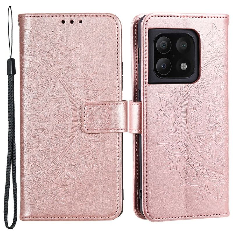 Kožené Pouzdro Na OnePlus 10 Pro Sluneční Mandala