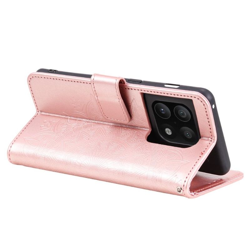Kožené Pouzdro Na OnePlus 10 Pro Sluneční Mandala