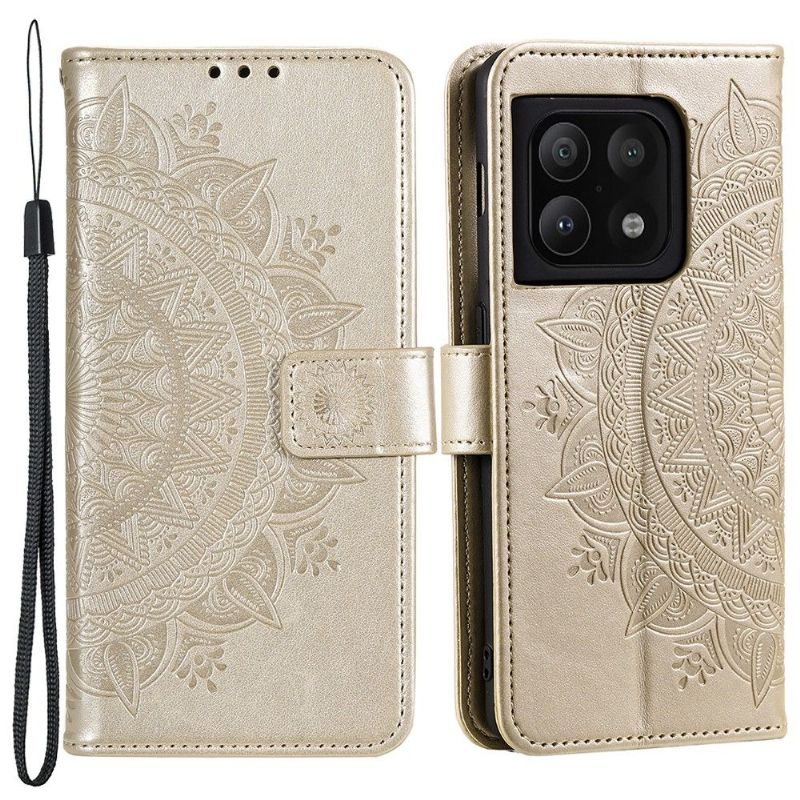 Kožené Pouzdro Na OnePlus 10 Pro Sluneční Mandala