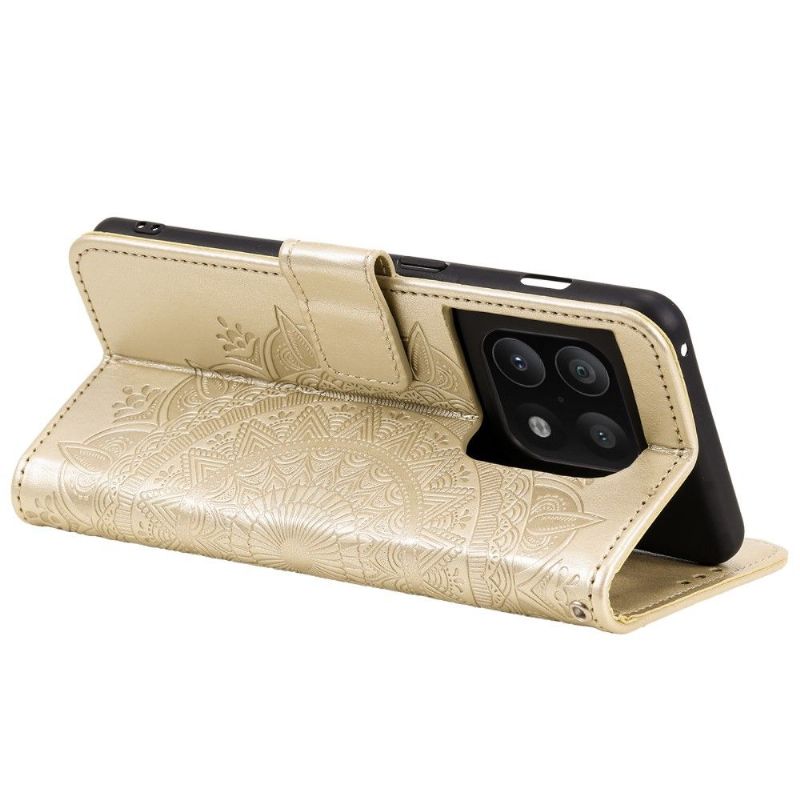 Kožené Pouzdro Na OnePlus 10 Pro Sluneční Mandala