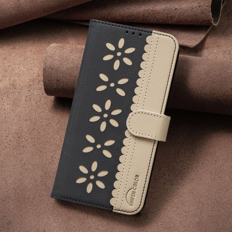 Kožený Kryt Na Realme C75 Binfen Color Květinový Vzor