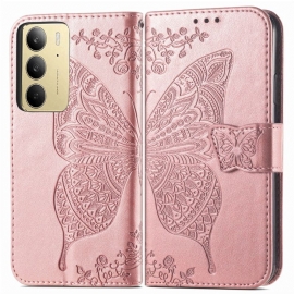 Kožený Kryt Realme C75 Barokní Motýl