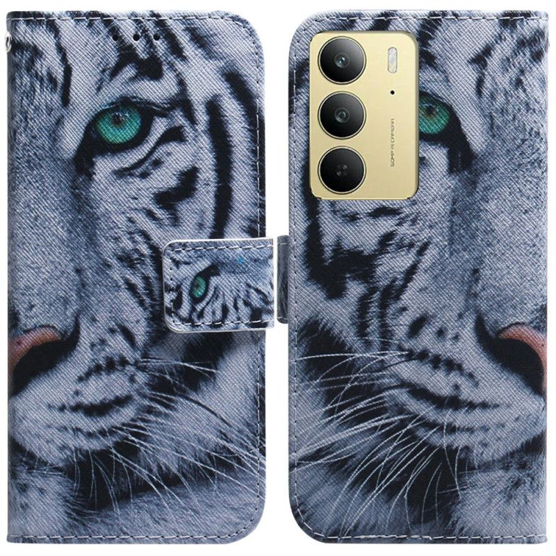 Kožený Kryt Realme C75 Bílý Tygr