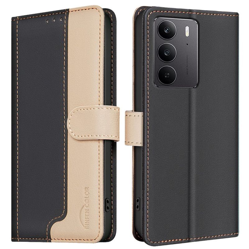 Kožený Kryt Realme C75 Dvoubarevná Barva Binfen