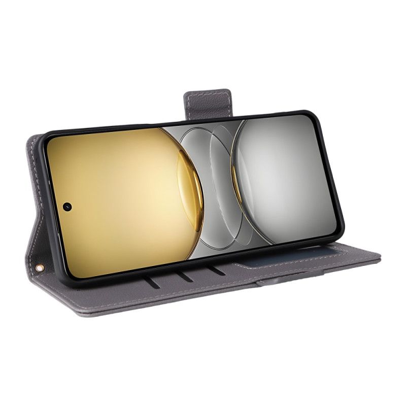 Kožený Kryt Realme C75 Liči Umělá Kůže S Páskem