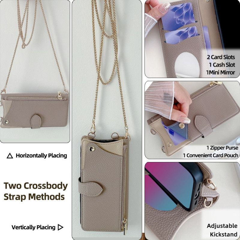 Peněženková Pouzdra Realme C75 Kryty Na Mobil Dvoubarevná Peněženka S Řetízkem