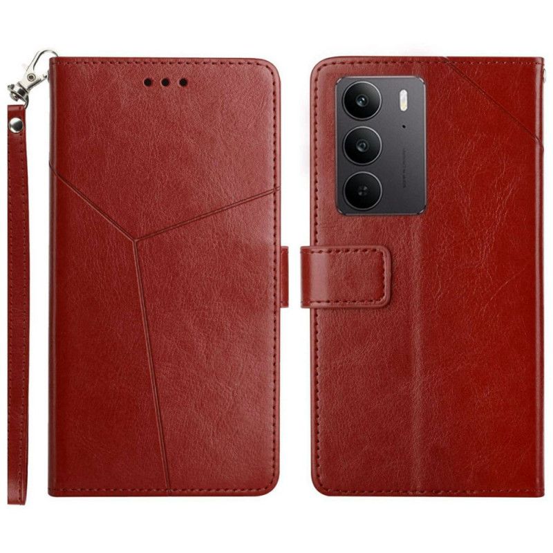 Peněženková Pouzdra Realme C75 Kryty Na Mobil Řemínek S Motivem Y