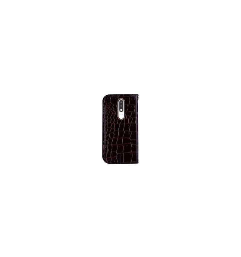Flipové Pouzdro Na Nokia 5.1 Luxusní Držitel Karty Croco