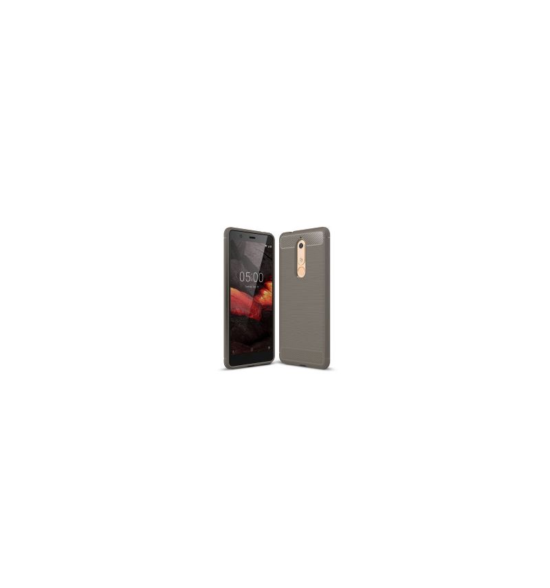Kryt Na Nokia 5.1 Uhlíkový Kartáčovaný Gel