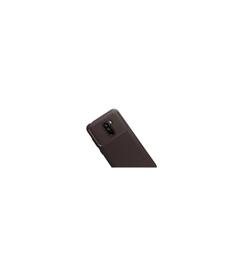 Kryt Na Pocophone F1 Efekt Uhlíkových Vláken - Hnědá