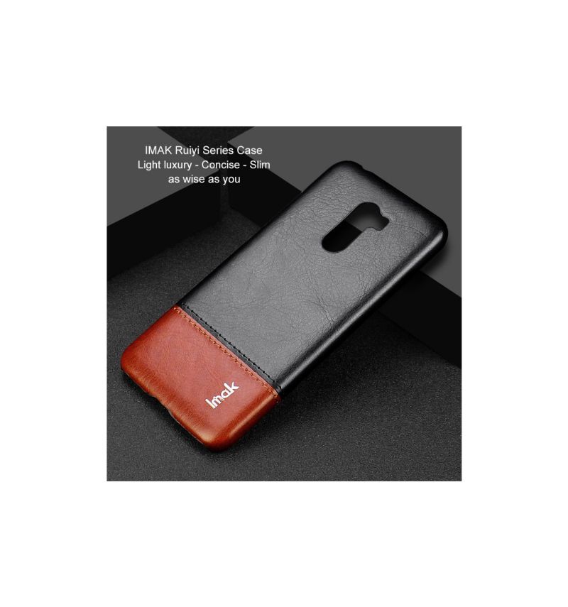 Kryt Na Pocophone F1 Imak Imitace Kůže - Černá / Hnědá