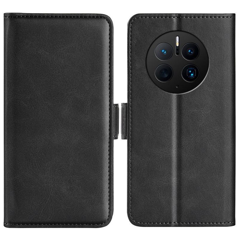 Kožené Pouzdro Na Huawei Mate 50 Pro Dvojité Zapínání