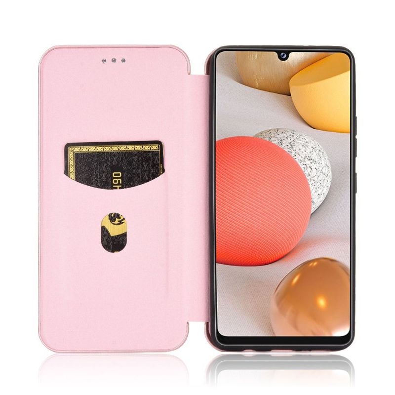 Flipové Pouzdro Na Samsung Galaxy A42 5G Umělá Kůže Ve Stylu Uhlíkových Vláken
