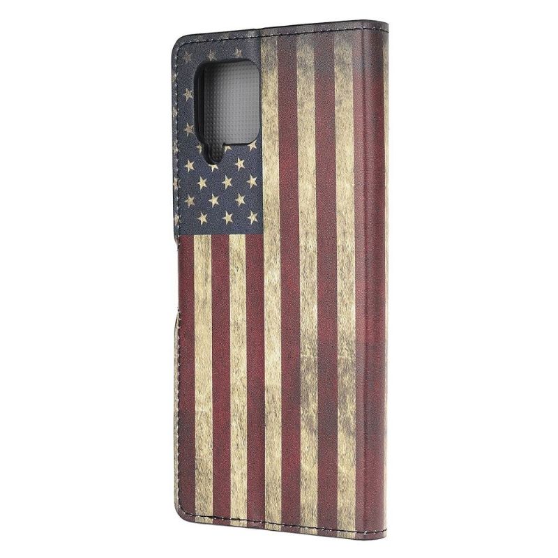 Flipové Pouzdro Na Samsung Galaxy A42 5G Vintage Americká Vlajka