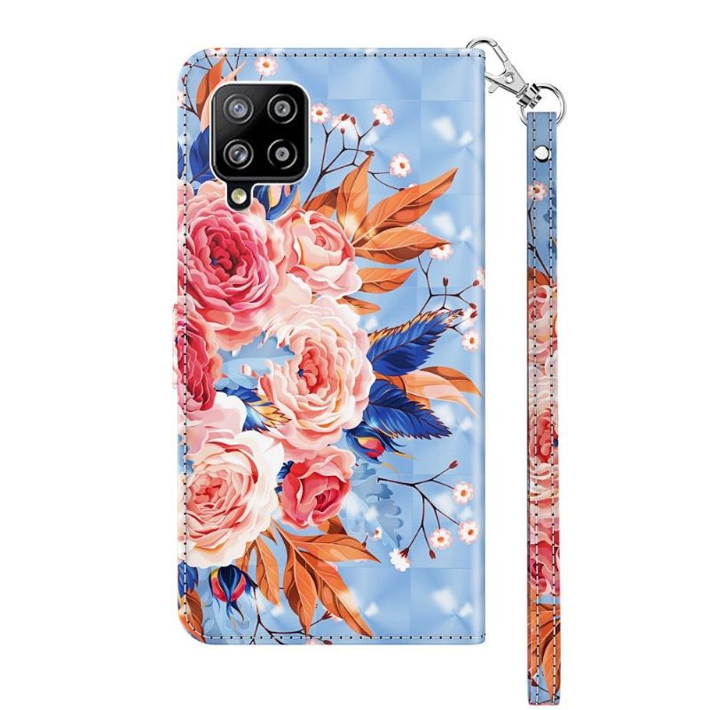 Kožené Pouzdro Na Samsung Galaxy A42 5G Kvetoucí Květiny