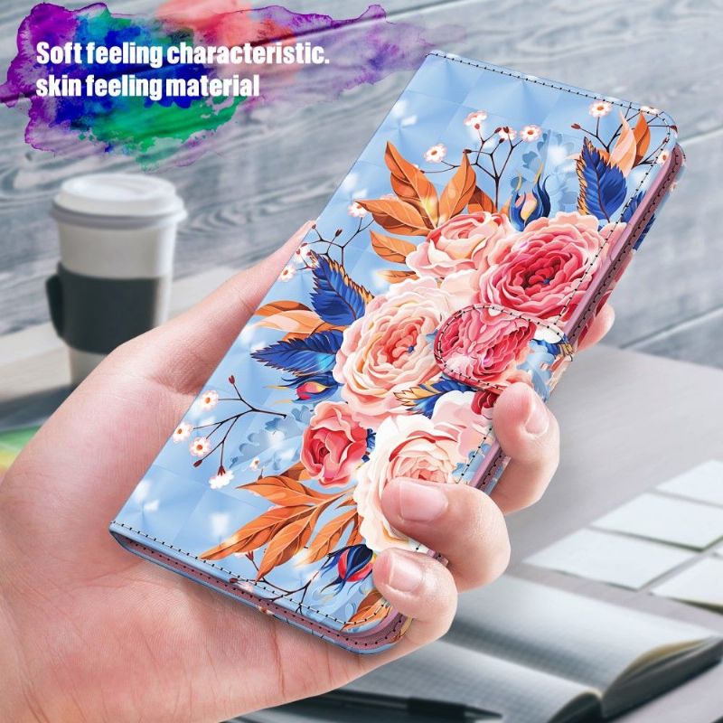 Kožené Pouzdro Na Samsung Galaxy A42 5G Kvetoucí Květiny