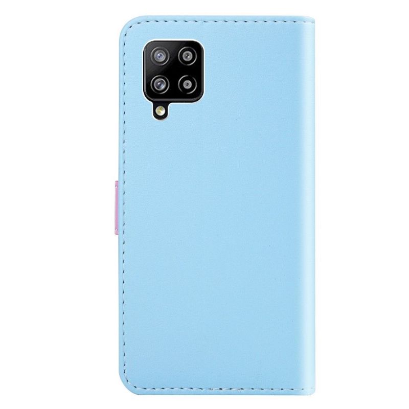Kožené Pouzdro Na Samsung Galaxy A42 5G Tříbarevné Prošívání Z Umělé Kůže