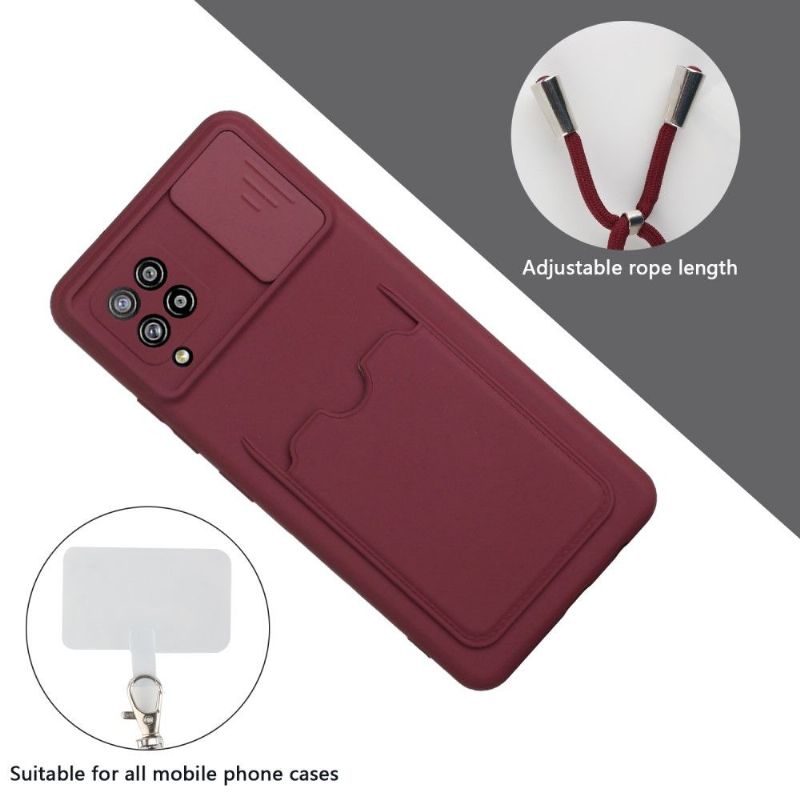 Kryt Na Samsung Galaxy A42 5G Kryt Fotoaparátu S Držákem Karty A Šňůrkou