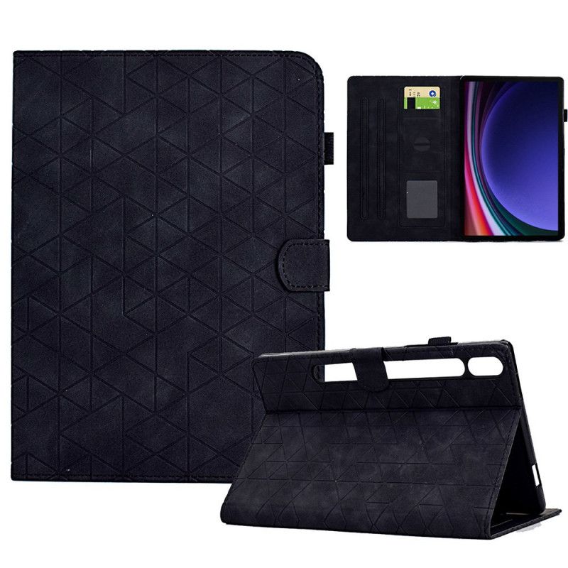 Kožený Kryt Samsung Galaxy Tab S9 Geometrický Vzor