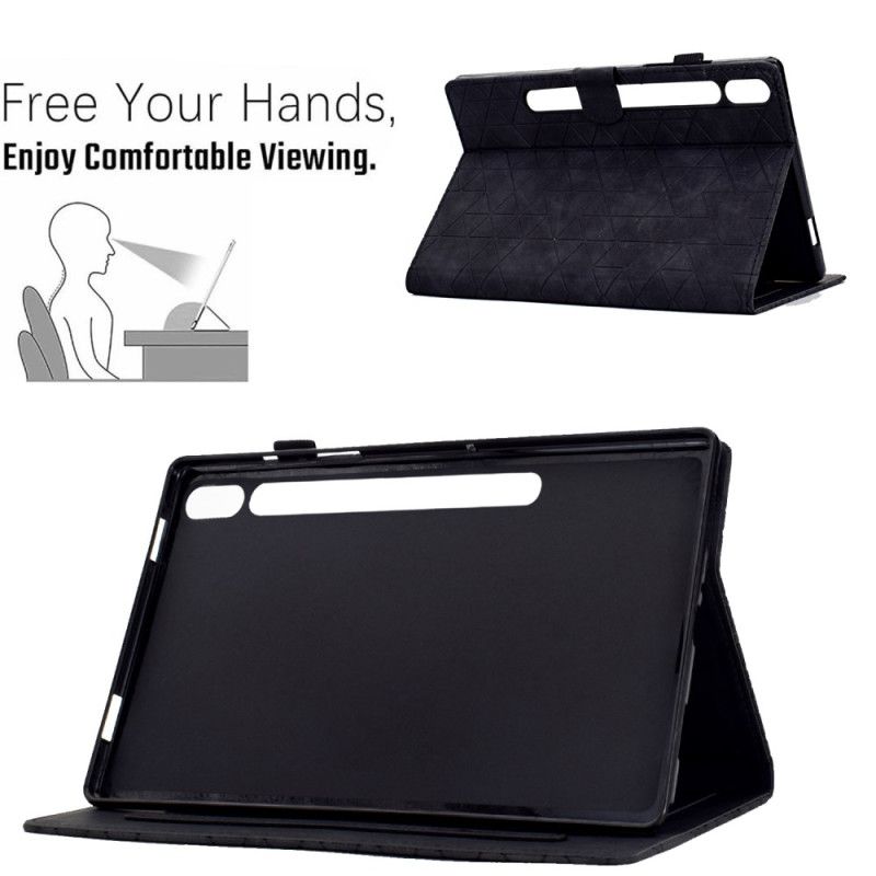 Kožený Kryt Samsung Galaxy Tab S9 Geometrický Vzor