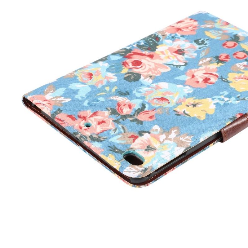 iPad Mini 2019 – Látkový Kryt Květinové Pouzdro – Modré