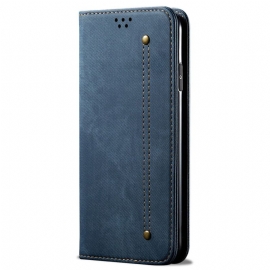 Kožené Pouzdro Folio Google Pixel 8 Pro Džínová Tkanina