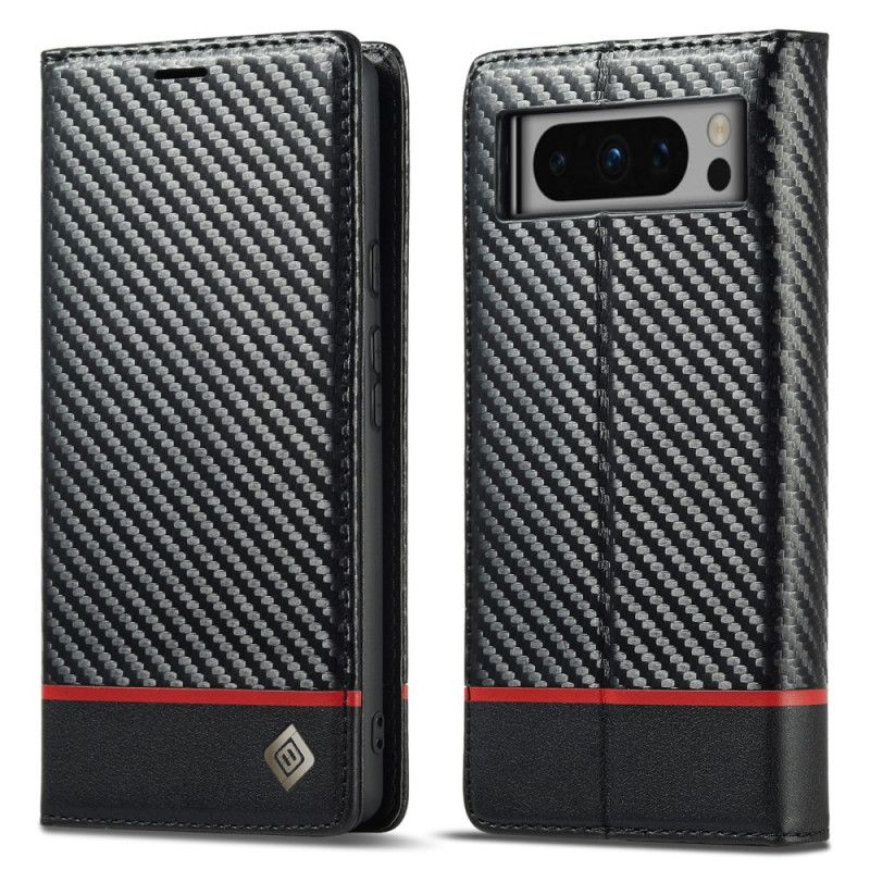 Kožené Pouzdro Folio Na Google Pixel 8 Pro Uhlíkové Vlákno Lc.imeeke